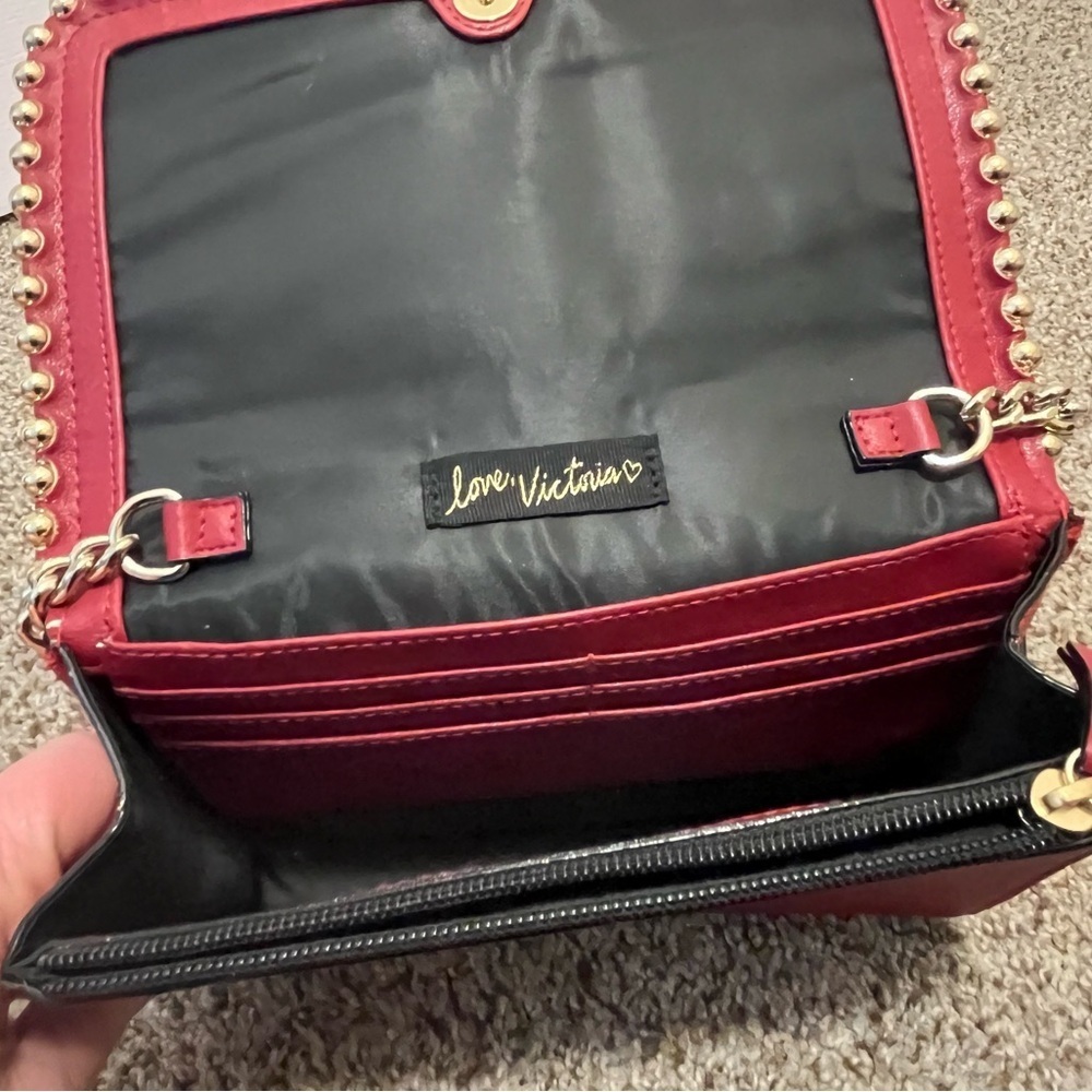 Victoria's Secret Red Clutch/Purse with Gold Accents - Picture 6 of 14